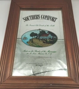 Vintage 1960s Southern Comfort Mirror Whiskey Bar pub sign 10.5"x 15" man cave - Picture 1 of 5