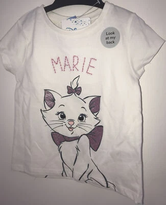 Disney Marie From The Aristocats ~ Cream Short Sleeved T-shirt 2-3 Years - Image 1 of 4