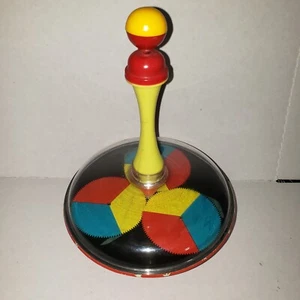 Vintage Spinning Push and Spin Toy, Plastic & Metal 10" - Picture 1 of 12