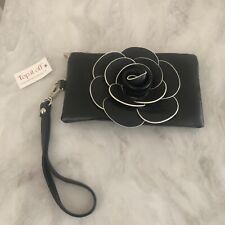 Top It Off Black Wristlet with Flower Accent - BRAND NEW