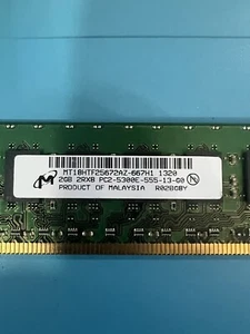 2GB 2RX8 DDR2 240pin ECC MT18HTF25672AZ-667H1 - Picture 1 of 2