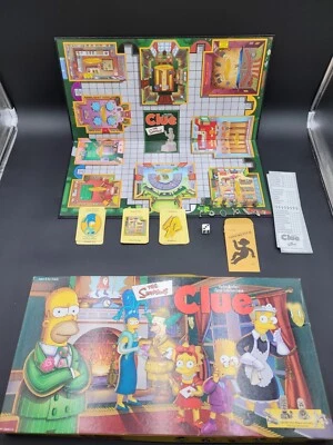 Vintage 2000 THE SIMPSONS Clue Mystery Game 1st Edition Pewter Pieces Parker Bro - Image 1 of 4