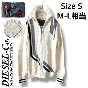 DIESEL SUPERIOR PROTECTION Knit Jacket Blouson Alpaca Blend Full Zip Ivory NMINT - Picture 1 of 12