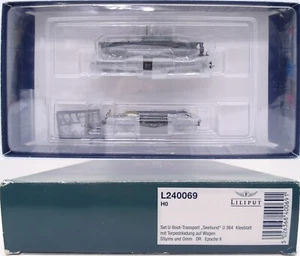 Liliput HO U Boot Transport Seehund 364 Kleeblatt Torpedo Wagon Era II Set LNIB - Picture 1 of 24
