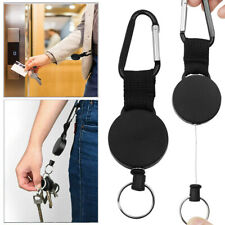 2xHeavy Duty Retractable Key Chain Keyring ID Badges Holder W/Steel Wire Rope