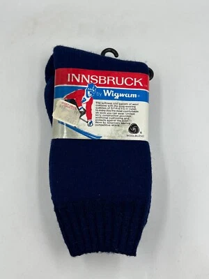Винтажные лыжные носки Wigwam Innsbruck из черной шерстяной смеси размер 9-11 новые из старых запасов *небольшое отверстие - Изображение 1 из 4