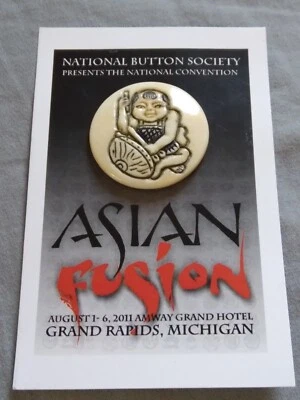 2011 National Button Society Asian Fusion Button on Card. - Image 1 of 4