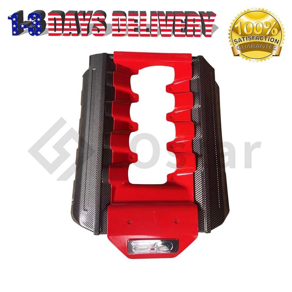 Red Engine Cover Plastic Compatible with 2015 2016 2017 Ford Mustang GT 5.0 Foto 1 de 1