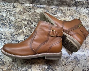Earth Womens Leather Side Zip Ankle Booties Light Natural Size 9 Medium - Picture 1 of 17