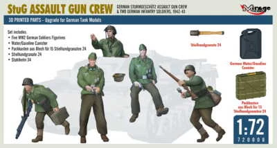 MIRAGE 720008 1:72 GERMAN STURMGESCHÜTZ ASSAULT GUN CREW  - Bild 1 von 4