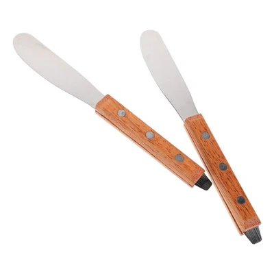 Lot de 2 spatules applicatrices de cire en métal pour épilation du visage du - Photo 1/4