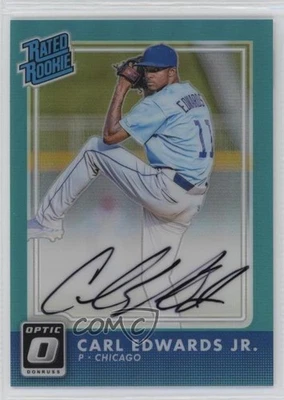 2016 Donruss Optic Rated Rookies Signatures Aqua /125 Carl Edwards Jr Auto RC - Image 1 of 2