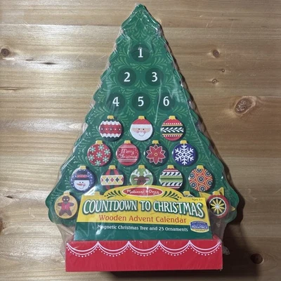 Melissa & Doug Countdown to Christmas Wooden Magnetic Advent Calendar Tree New - Image 1 of 2