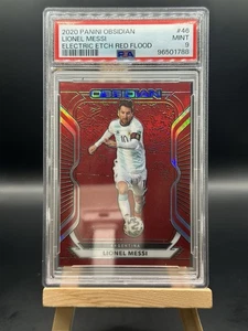 Lionel Messi 2020 Panini Obsidian Electric Etch Red Flood /28 PSA 9 - Bild 1 von 2