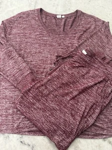 GAP Pyjama Loungewear Set Gr. XL Freizeit Nachtwäsche weich gerippt U-Ausschnitt Jogger rot - Bild 1 von 9