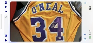 Shaquille O'Neal Lakers Jersey #34 Yellow Purple Signed Authenticity Beckett - Picture 1 of 3