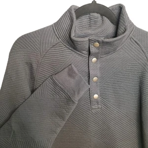 Goodfellow & Co. Men's M Dark Gray Textured Sweatshirt 1/4 Snap W/Pockets - NWT - Picture 1 of 9
