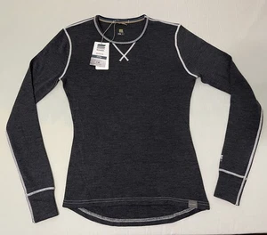 NWT Meriwool Layers Women’s 400 Underlayer Crew Small Black - Picture 1 of 12