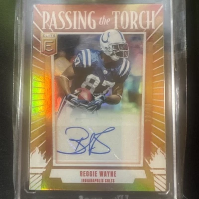 2025 Panini Donruss Elite Reggie Wayne Passing The Torch Auto #/99 Colts - Image 1 of 4