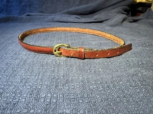 Vintage USA Leegin Brass buckle belt leather Western Style Slim Skinny Women’s - Picture 1 of 6