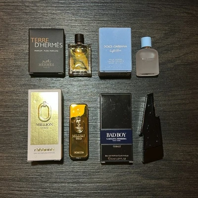 Juego de regalo de coleccionista de perfumes de alta gama de 4 piezas - Hermes, D&G, Paco Rabanne Minis Foto 1 de 4