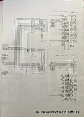 El Camino Monte Carlo 1980 Malibu diagrama de cableado eléctrico Chevy Chevrolet Foto 1 de 3