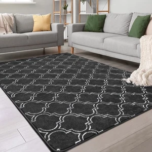 Shag Geometrisch Modern Vorleger für Schlafzimmer, 5x7 Fuß Memory Foam Indoor Carpe... - Bild 1 von 7