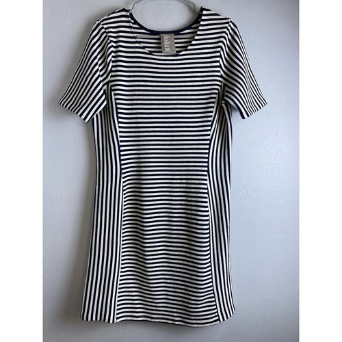 VETEMENTS Abito dimagrante Dolan Left Coast Clctn taglia M pannello righe blu scuro bianco bodycon