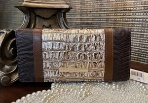 NUEVO CON ETIQUETAS Cartera Brahmin Cuero Ady, Ganache Berryline, Marrón Bronce Metálicos - Imagen 1 de 6