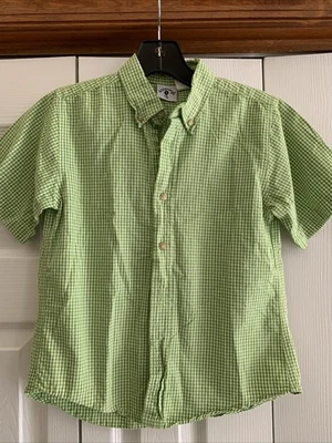 Camisa manga corta Kitestrings niños talla 7 verde y blanco a cuadros  Foto 1 de 4