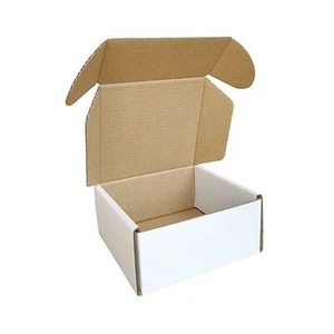 50 Pck Cardboard Small Shipping Boxes Corrugated Mailers 4"x4"x2" Oyster White - Picture 1 of 6