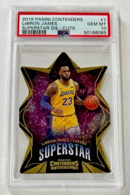 PSA 10 GEM MINT LeBron James 2019 Panini Contenders Superstar DIE-CUTS #1 Lakers - Image 1 of 4