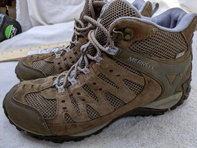 Botas de caminhada Merrell Accentor femininas impermeáveis médias 10 41 couro marrom - Imagem 1 de 4