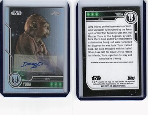 2023 Topps Chrome Star Wars Autograph Auto #DR Deep Roy as Yoda