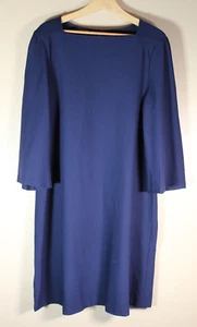 Abito elasticizzato Lafayette 148 New York blu navy a tubino taglia XL minimalista - Foto 1 di 11