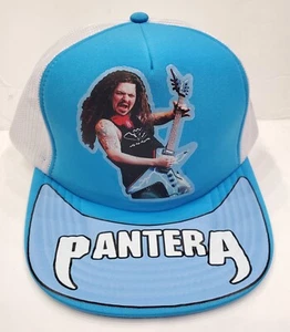 Testa di metallo nera morte gotica thrash dimebag colori blu neon regolazione camionista  - Foto 1 di 2