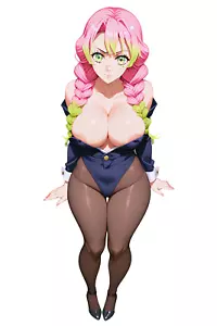 Adesivo Mitsuri Demon Slayer KNY resistente alle intemperie anime 6" Waifu decalcomania auto - Foto 1 di 1