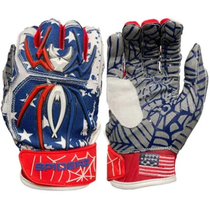 Spiderz 2022 Hybrid Baseball/Softball Batting Gloves - USA Flag - Large