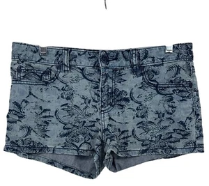 Tory Burch Womens Short Shorts Mia Sz 29 Blue Floral Denim Designer MSRP $165 - Picture 1 of 11