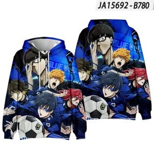 BLUE LOCK Anime Manga Kapuzen Sweatshirt Hoodie Pullover Sweater Coat Polyester - Picture 1 of 2