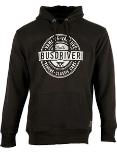 Herren Hoodie VW Bulli T1 Kapuzenpullover Sweatshirt »BUSDRIVER« Schwarz Weiß - Picture 1 of 4