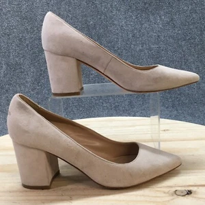 Pour La Victoire Shoes Womens 7.5 Val Pump Beige Pointed Toe Casual Block Heels - Picture 1 of 17