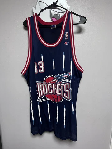 Vintage Champion Scottie Pippen Houston Rockets Striped Jersey Sz 52 2XL NBA Cover