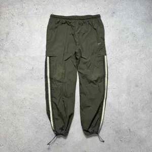 Nike Swoosh Track Pants Nylon Baggy Drill Swoosh Vintage - Picture 1 of 7