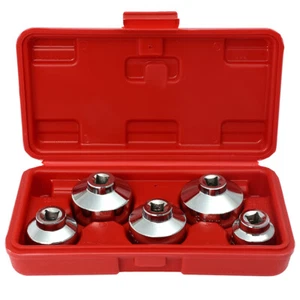 5x Oil Filter Remover Socket Set Universal Wrench Tool Set 3/8" Drive - Foto 1 di 7