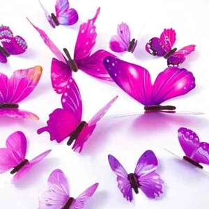 12pcs 3D butterfly wall stickers Art decal Purple (Folder 1(a)* - Picture 1 of 4