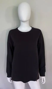 Athleta Cityscape Womens Sweatshirt S Cotton Blend Black Front Zippers Pullover - Picture 1 of 11