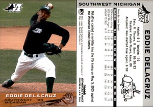 Eddie De La Cruz 2006 Grandstand Southwest Michigan Devil Rays #18 RC Card
