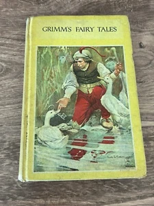 Vtg Antique 1917 Grimms Grimm's Fairy Tales Book Illustrated Harper Brothers - Picture 1 of 8