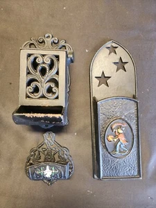 Menge 3 - Vintage Gusseisen Streichholz Halter - EMIC 1344B / DMH 1B & 2 Stile! - Bild 1 von 12